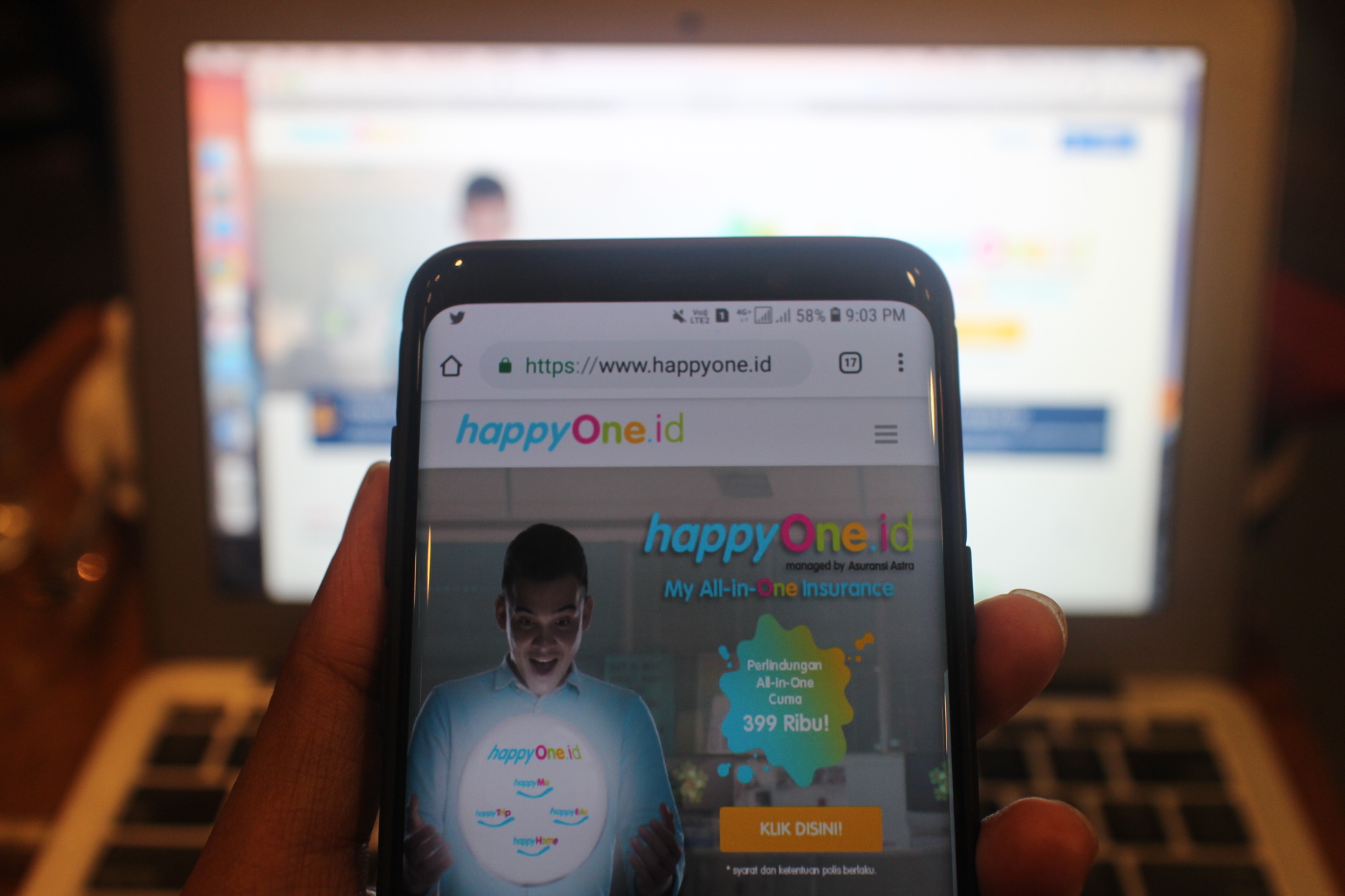 Happyone.id, HappyMe, HappyEdu, HappyHome, HappyTrip, Asuransi Kecelakaan Diri, Asuransi Pendidikan, Asuransi Kebakaran, Asuransi Perjalanan, OneID untuk melakukan pembelian, cek riwayat polis