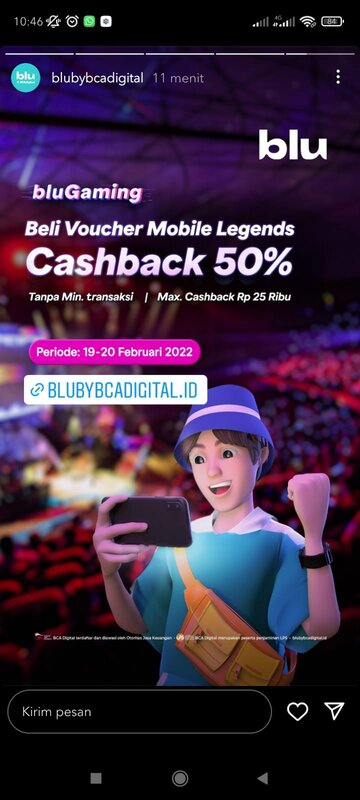 bluGaming voucher Mobile Legends dapat Cashback