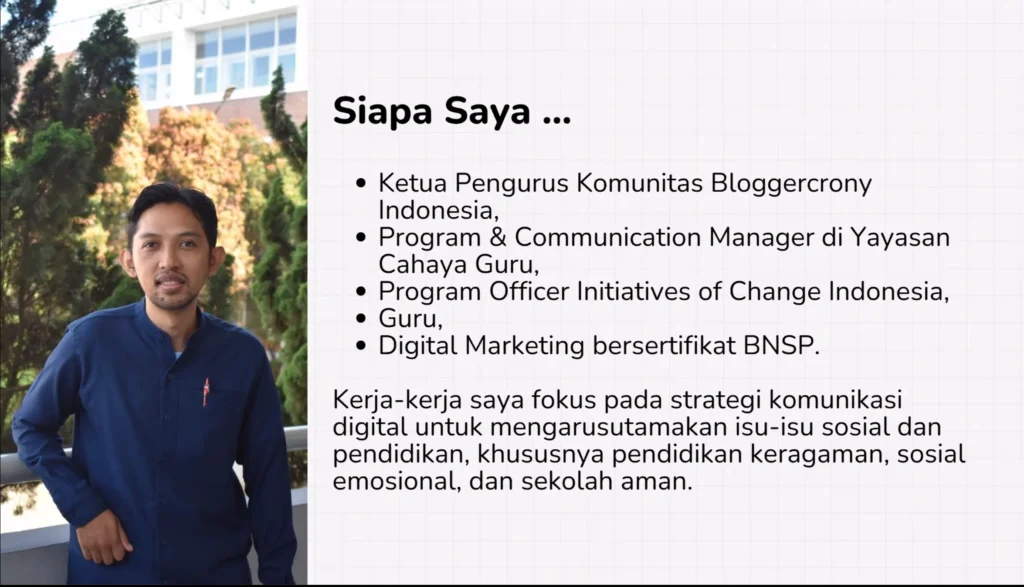 XLSMART Peduli Disabilitas Berdaya Gelar Pelatihan Literasi Digital, Kewirausahaan, dan AI Tools 8 Fawwaz Ibrahim Ketua Pengurus Bloggercrony Indonesia