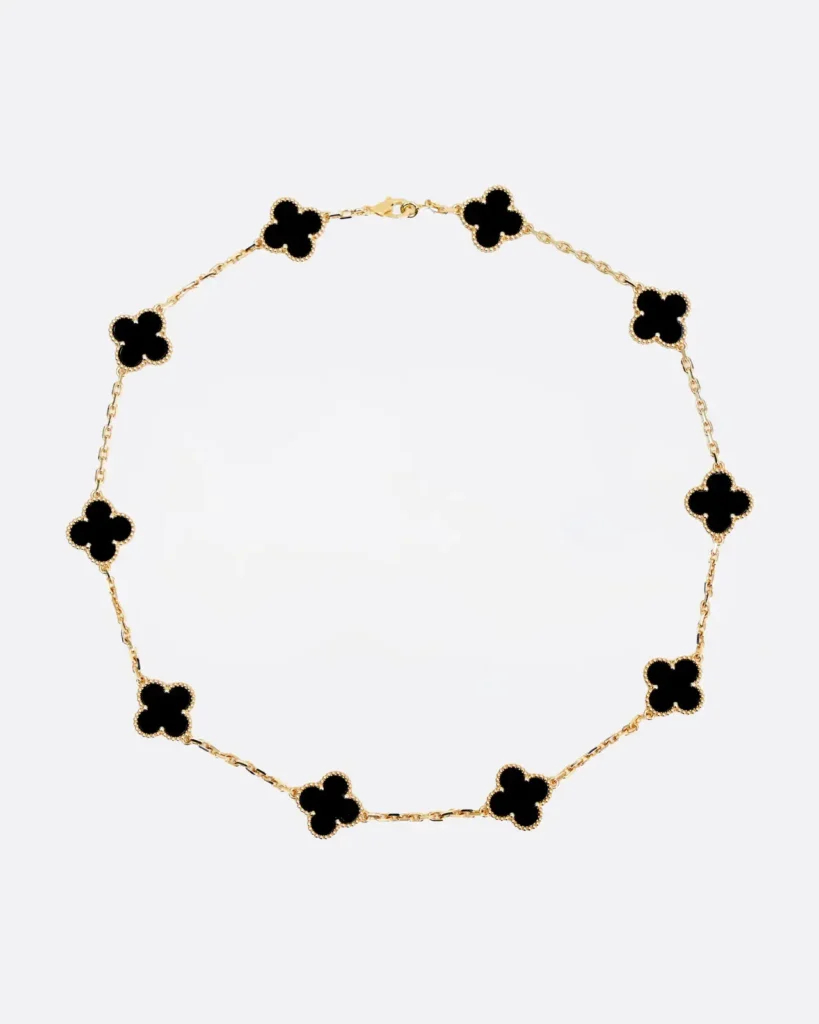 Van cleef & arpels indonesia vintage alhambra 10p onyx necklace