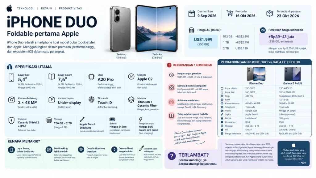 iPhone Duo, HP Lipat Pertama Apple: Spesifikasi, Harga, dan Alasan Baru Rilis Sekarang 3 Iphone Duo, HP Lipat Pertama Apple